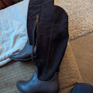 ASOS Charcoal Over the Knee Boots